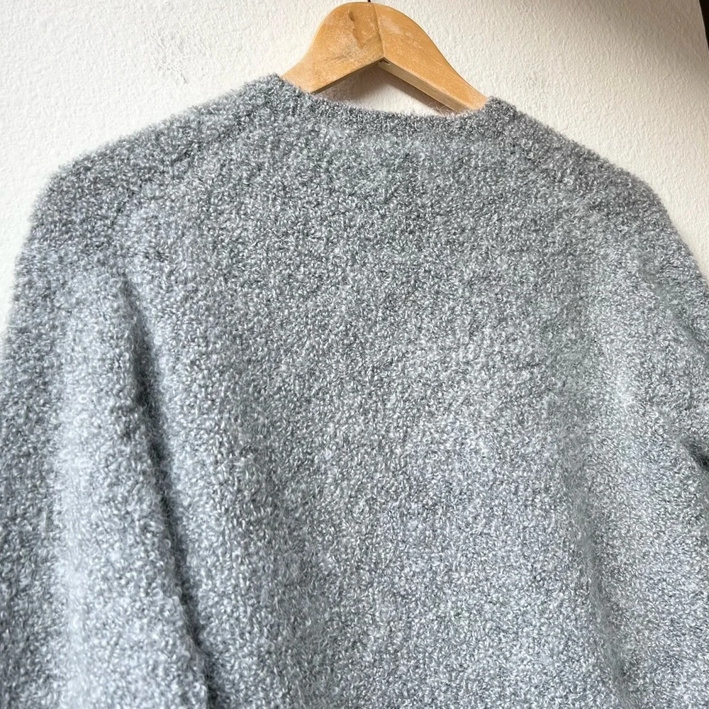 J. CREW Grey Gray V-Neck Sweater 50% Wool & 50% Mohair Size S